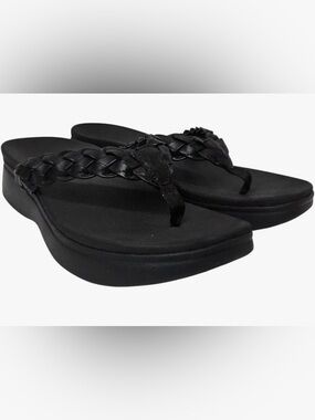 Vionic Kenji Women's Toe-post Platform Wedge Sandal Black - 9.5 M NWOT